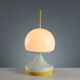 Vintage glass table lamp with double switch, Italy, 1970s