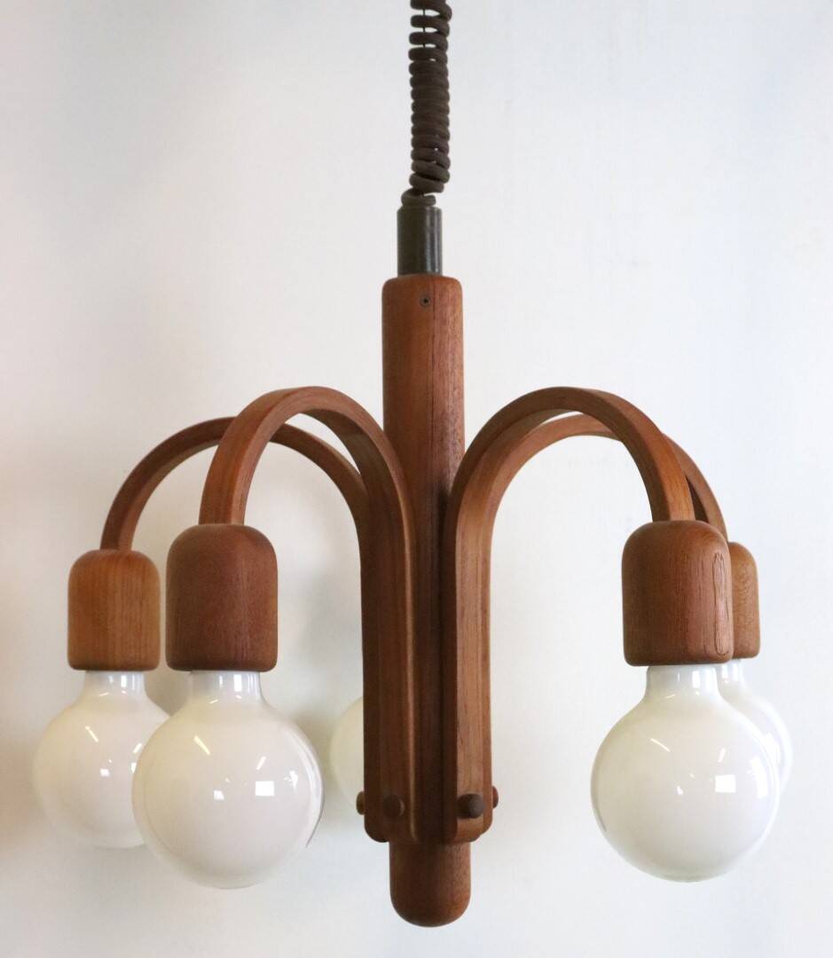 Deens design teak Domus hanglamp