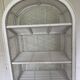 Etagère bibliothèque blanche en bambou et rotin