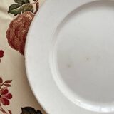 Round white ironstone dish from Creil and Montereau
