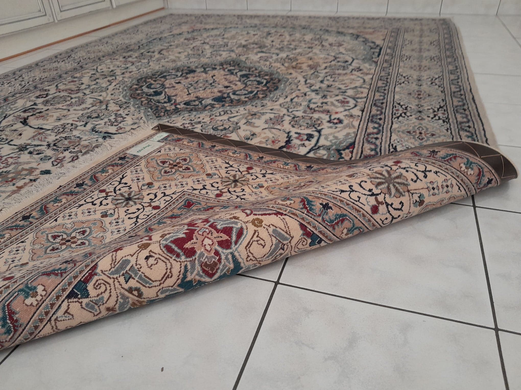 Handmade Persian Nain carpet 310x197cm