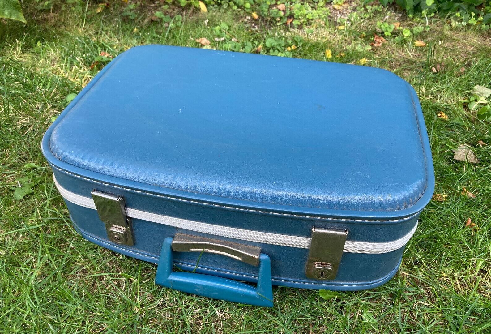 Blue vintage mini suitcase