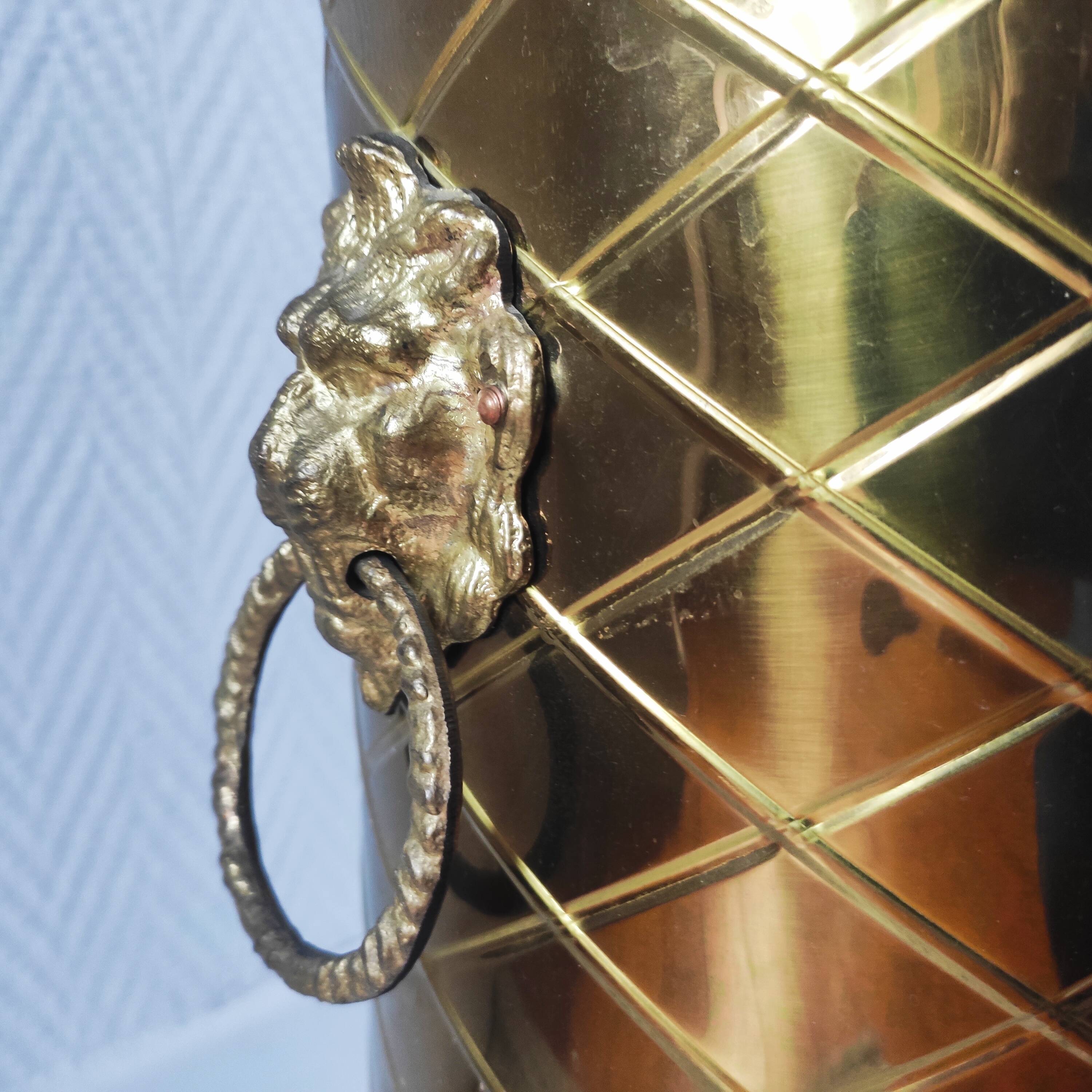 Vintage brass umbrella stand