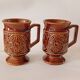Pair of Vintage 1970s Footed Ceramic Mugs – Retro British Pottery Style