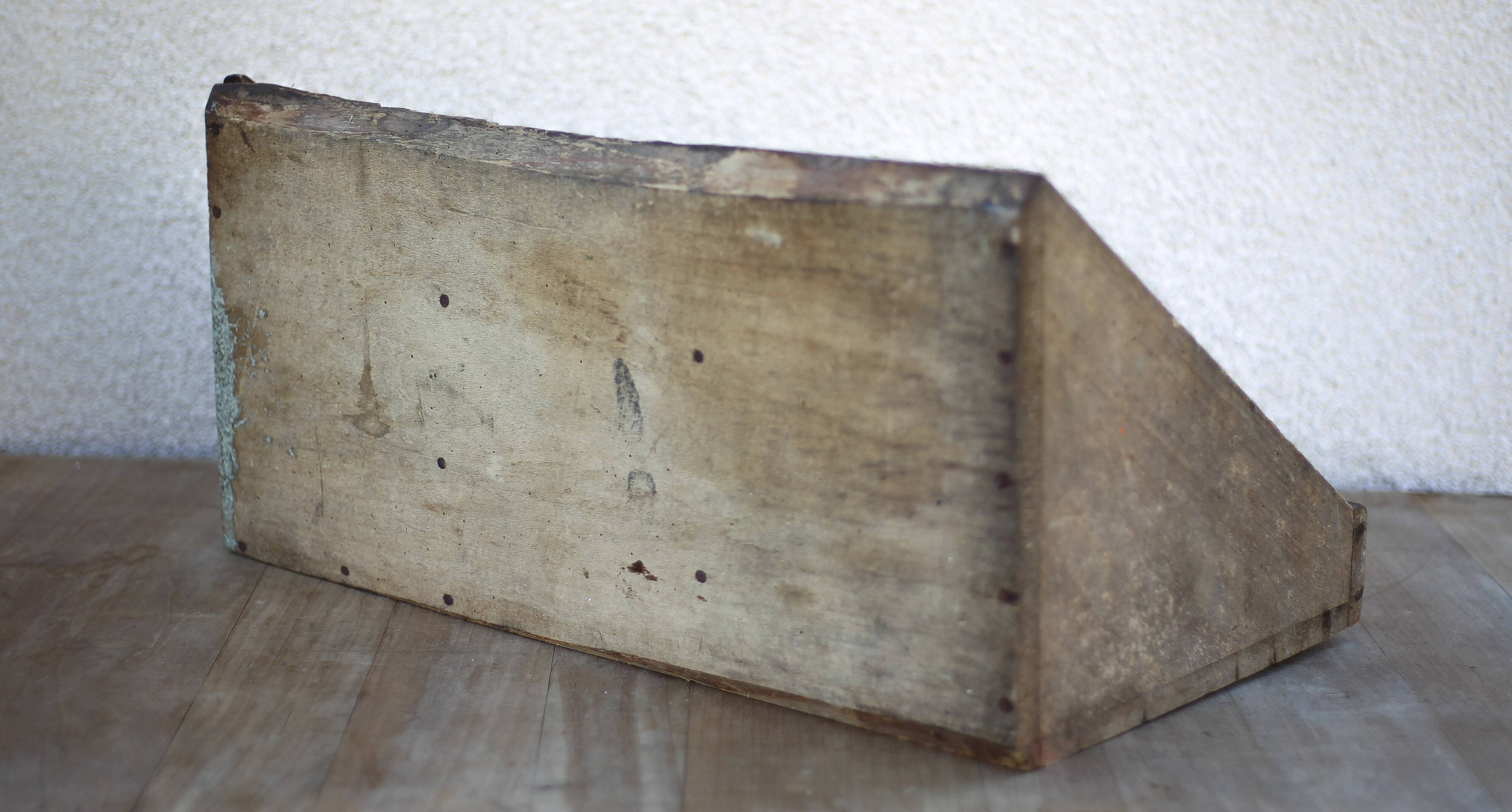 Wooden storage bin, vintage storage furniture, tool storage