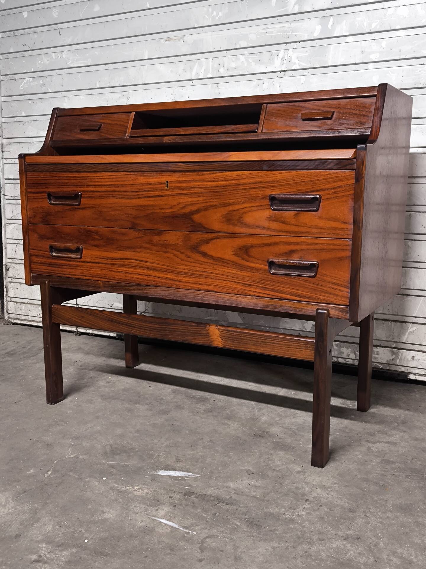 Vintage Scandinavian secretary Arne Wahl Iversen 1960 rosewood