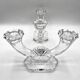 Set of 2 double-light crystal candlesticks • Val Saint-Lambert crystal factory • 1953 • Belgium