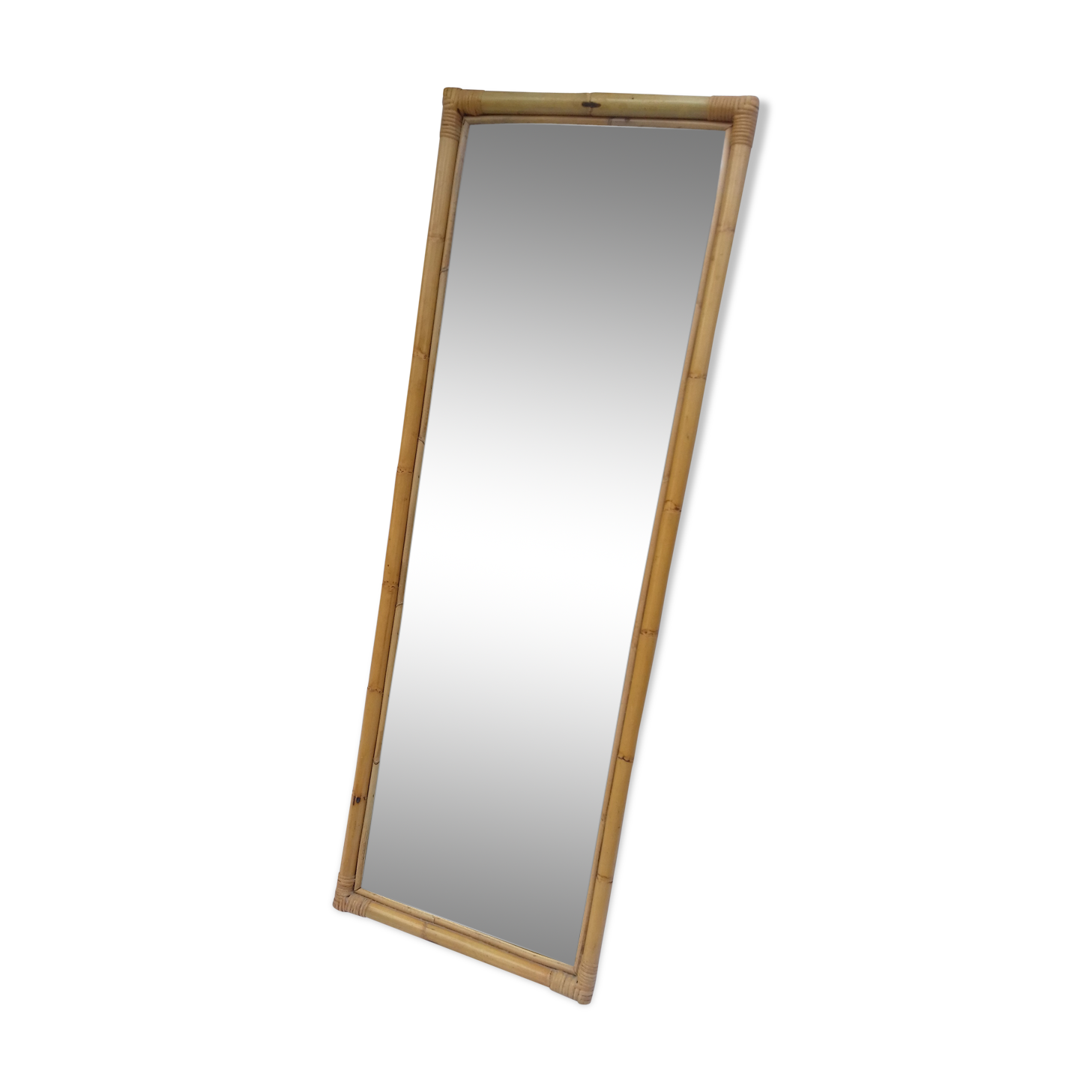 Mirror clear to ask or suspend rattan 46x132cm