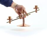 Bougeoir en cuivre et laiton, Tchécoslovaquie, années 1970