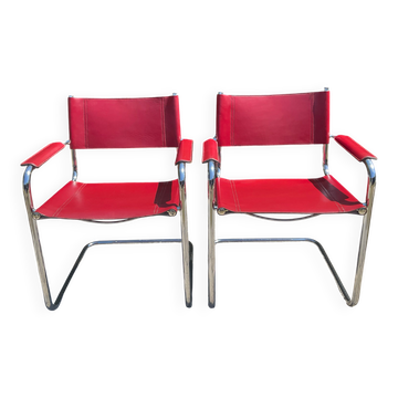 Pair of Cantilever armchairs in the style of Mart Stam