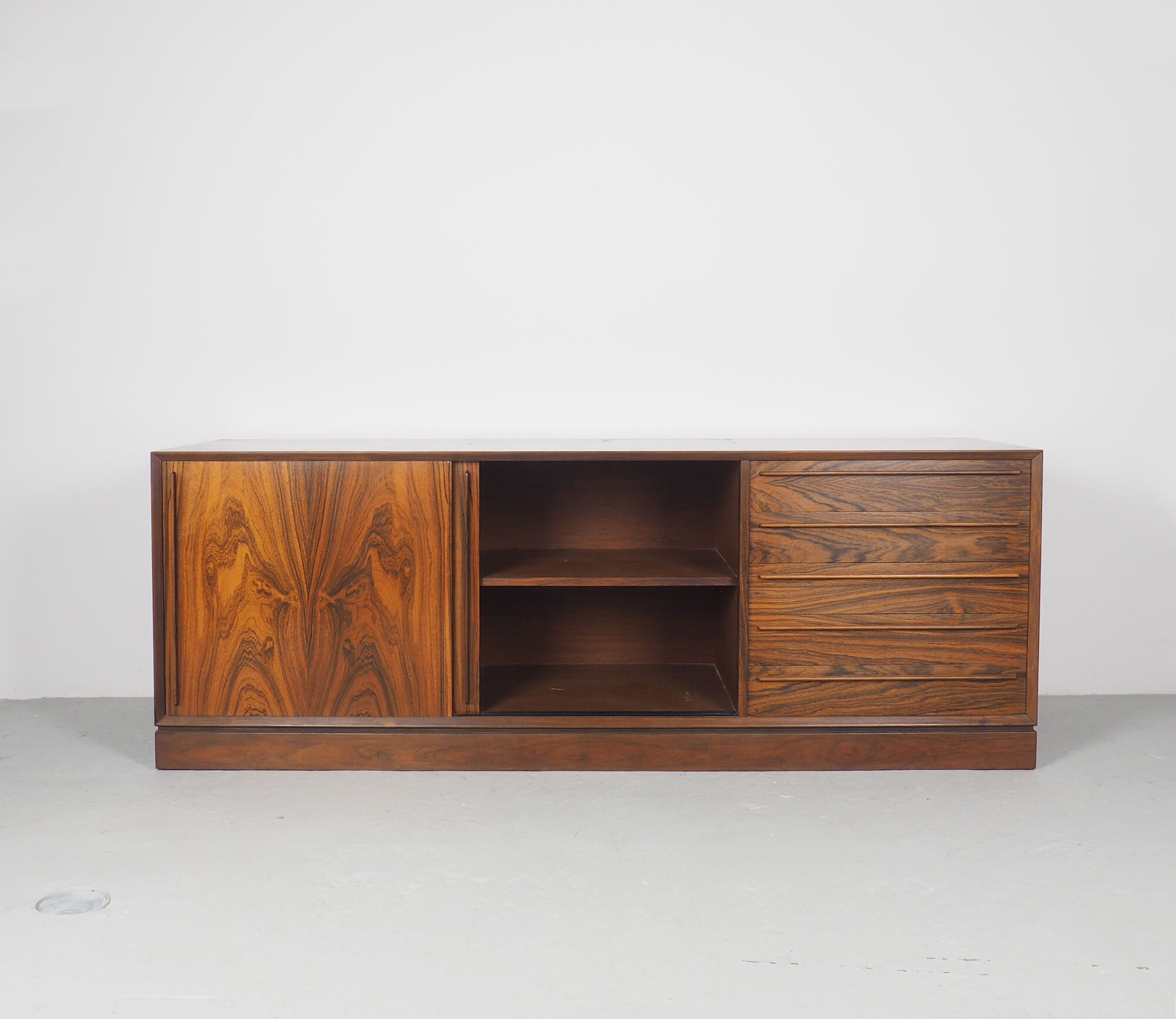 HP Hansen rosewood sideboard with bookcase, 1960's