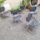 Model 920 Chairs in Chrome and Black Leather by Carlo Bartoli for T70, 1970s, Set of 6