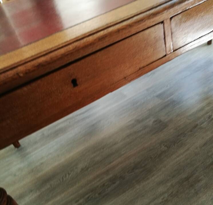 Wood and leather minister's desk