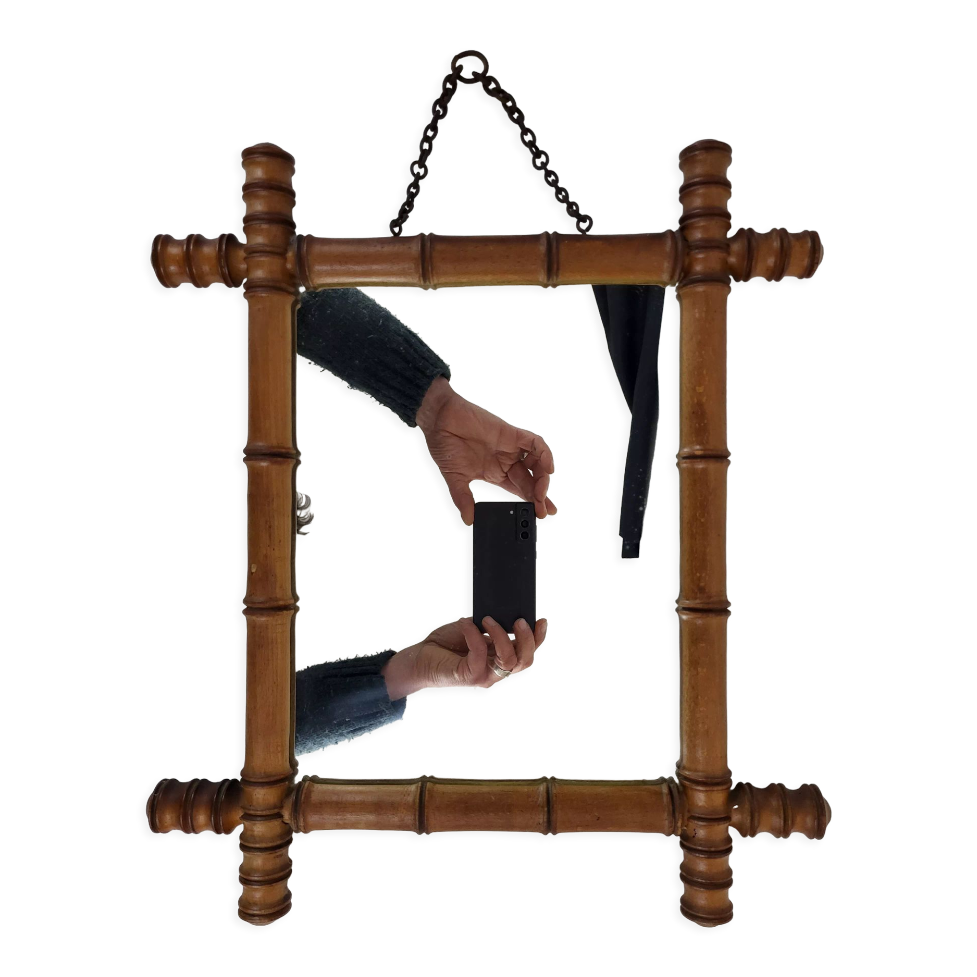 Bamboo mirror 1900, 38*44 cm