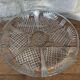 Relief molded glass plate serving dish with rim