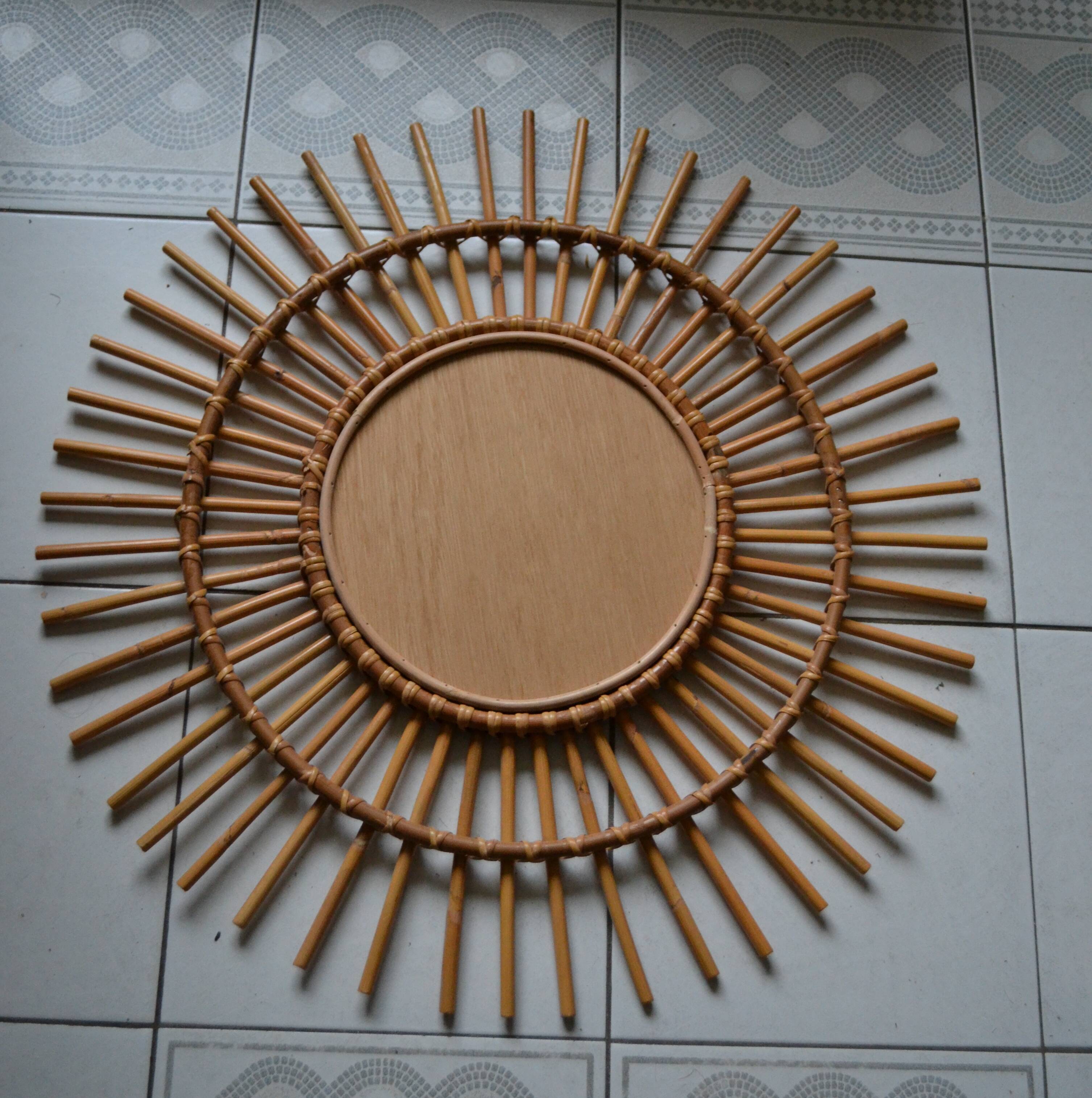 Rattan sun mirror