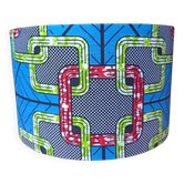 XL lampshade/suspension with printed ethnic graphic wax