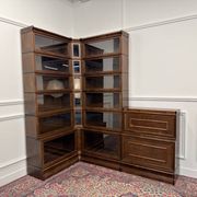 Classic English Globe Wernicke Style Corner Bookcase