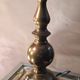 Solid brass lamp and its glass dome cut 1930 42x26 and 4kg
