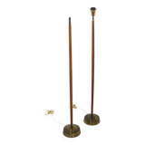 Set of 2 Scandinavian floor lamps in teak and metal, Sweden, 1960