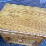 Scandinavian bedside pair wood pine fir vintage design 1980