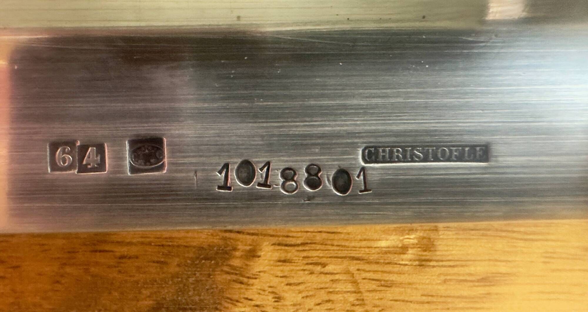 Silver-plated metal tray by Christofle – Floral decoration and monogram