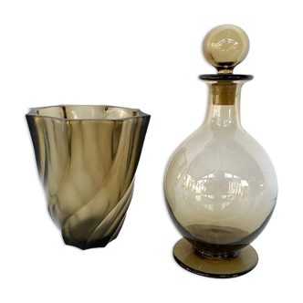 Lot vase et carafe