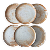 Set of 6 vintage stoneware plates - stoneware presentation plates