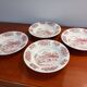 Set of 4 deep plates, Gien earthenware.