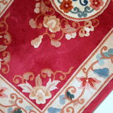 Carpet vintage Chinese art deco done hand 77 x 139cm 1970 s