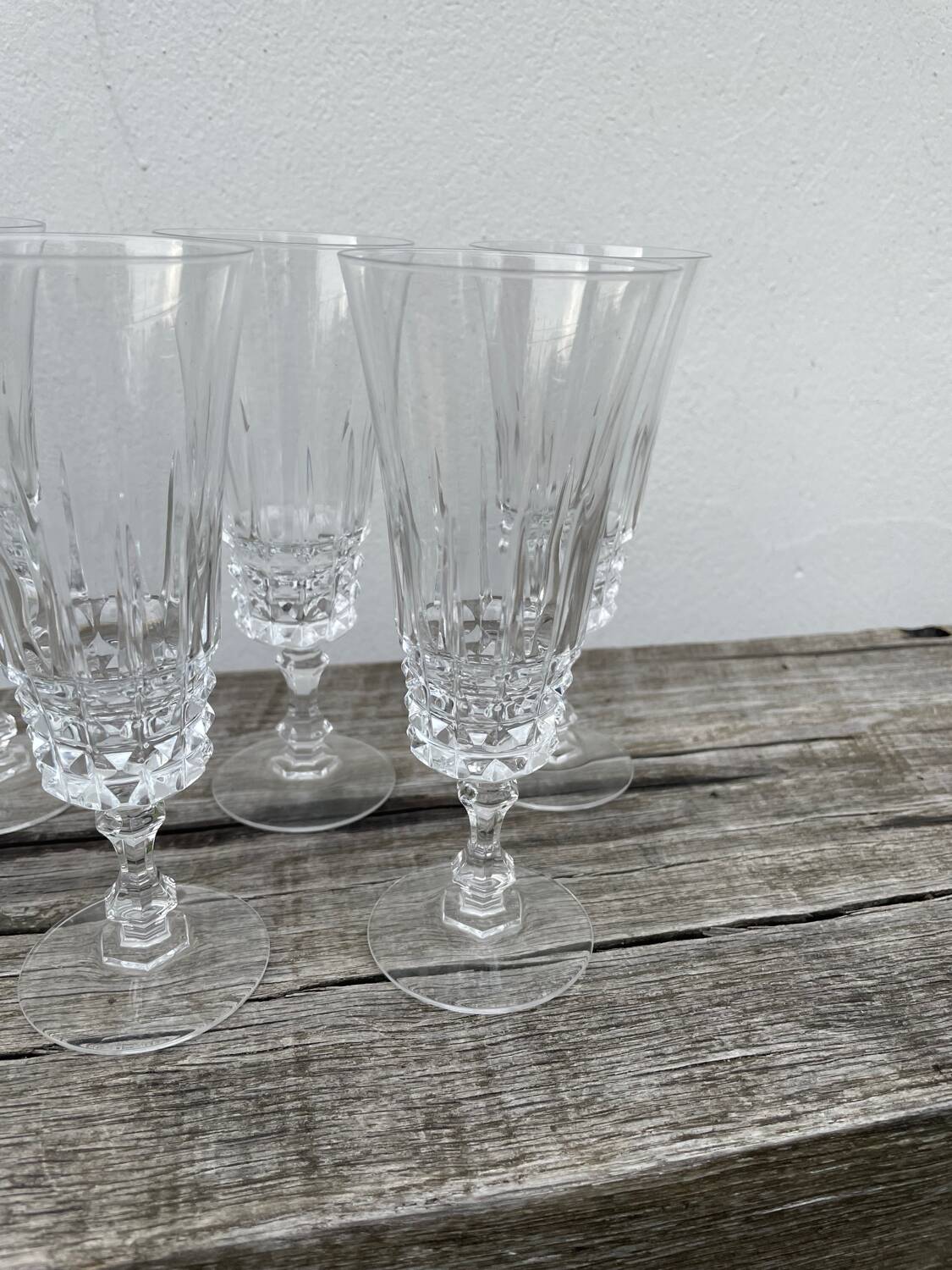 6 flûtes à champagne en cristal