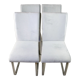 Grey Chairs on aluminium legs fully restored, Set of 4