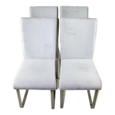 Grey Chairs on aluminium legs fully restored, Set of 4