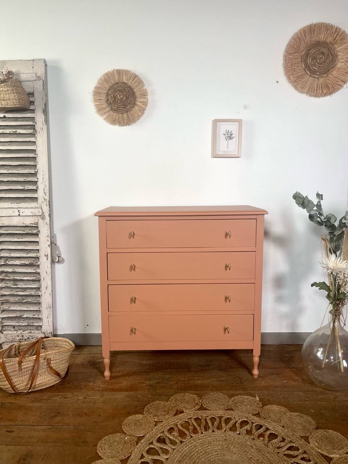Commode vintage terracotta