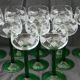 Set of 10 Alsatian white wine glasses in engraved glass.