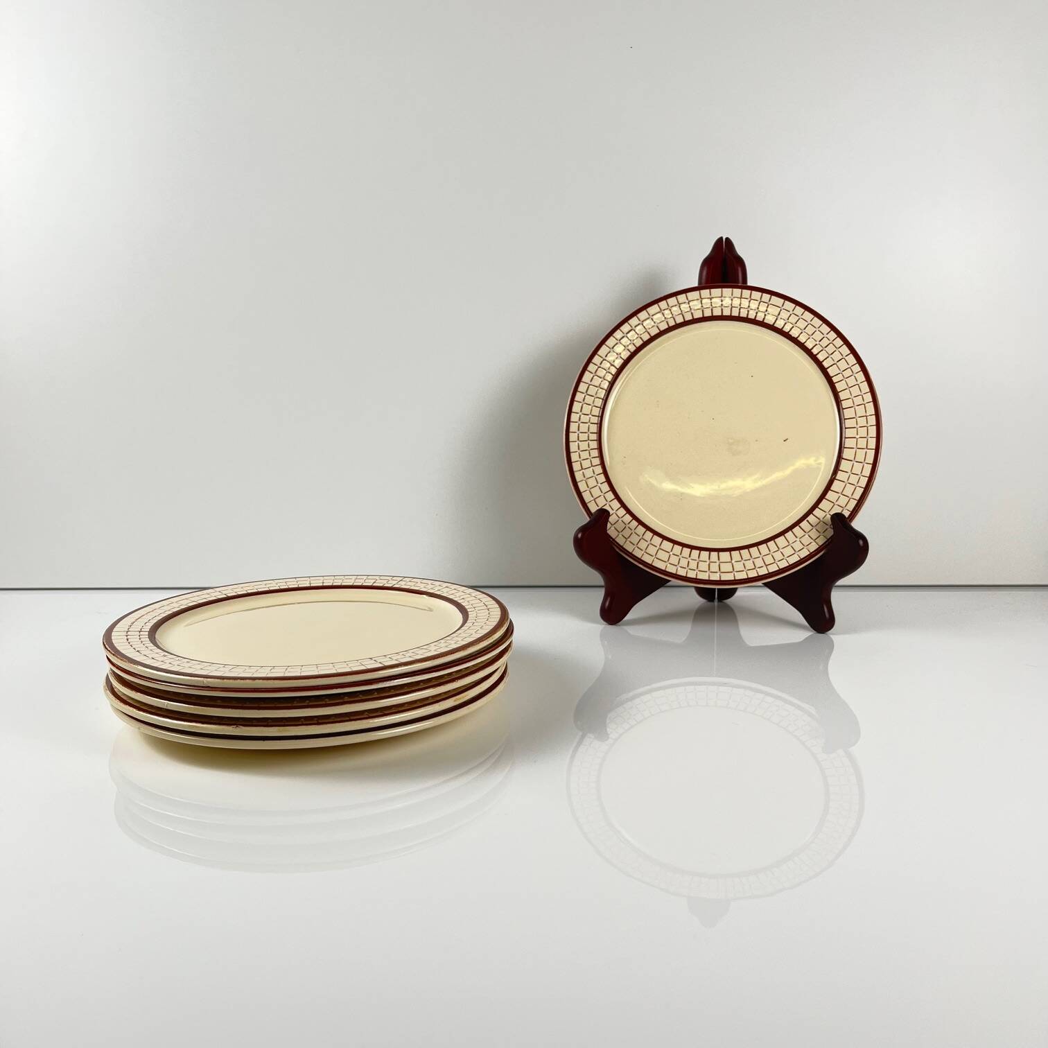 6 Longchamp dessert plates, "Colmar" model, 1950/70