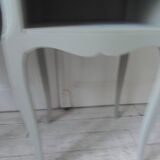 Bedside tables, end tables, beautiful invoices re-enchanted in verdigris waxed finish.
