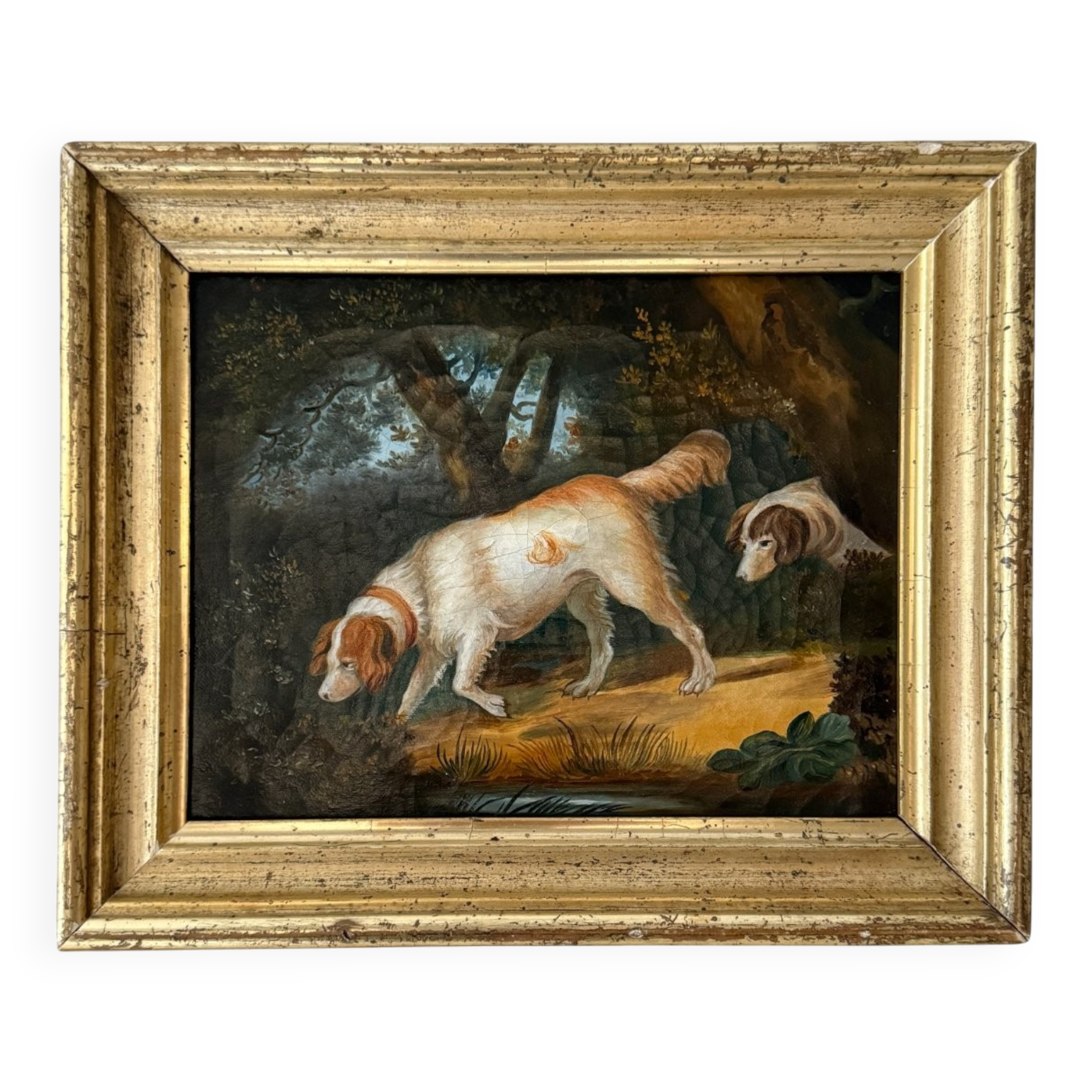 Hunting Scene with Two Dogs, 1820, Oil on Canvas