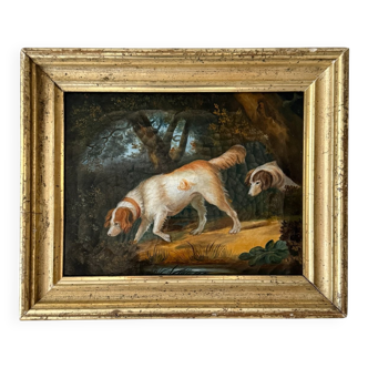 Hunting Scene with Two Dogs, 1820, Oil on Canvas