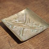 Bronze cup signed Jacques Lauterbach, empty pocket Brutalist bronze, abstract, collection, decoration