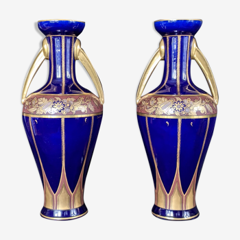 Pair of art deco vases signed by Pinon Heuze