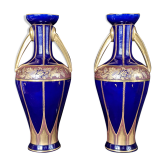 Pair of art deco vases signed by Pinon Heuze