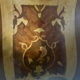 Curved commodus, tomb, Louis XV style, in marquetry, 3 drawers