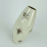 Mid century ceramic vase silberdistel abstract decor craquelé glaze 125/30