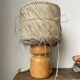 50s wood and straw lamp