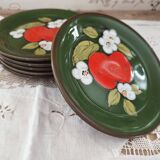 Set of 6 vintage Zeller Keramik dessert plates Eden model