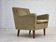 1970s, Danish armchair, original green furniture velour, teak wood legs.