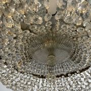 1960s Italian Crystal & Brass Chandelier – 6 Lights