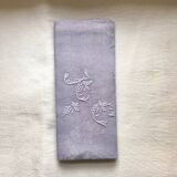 Old embroidered table napkin AC lilac