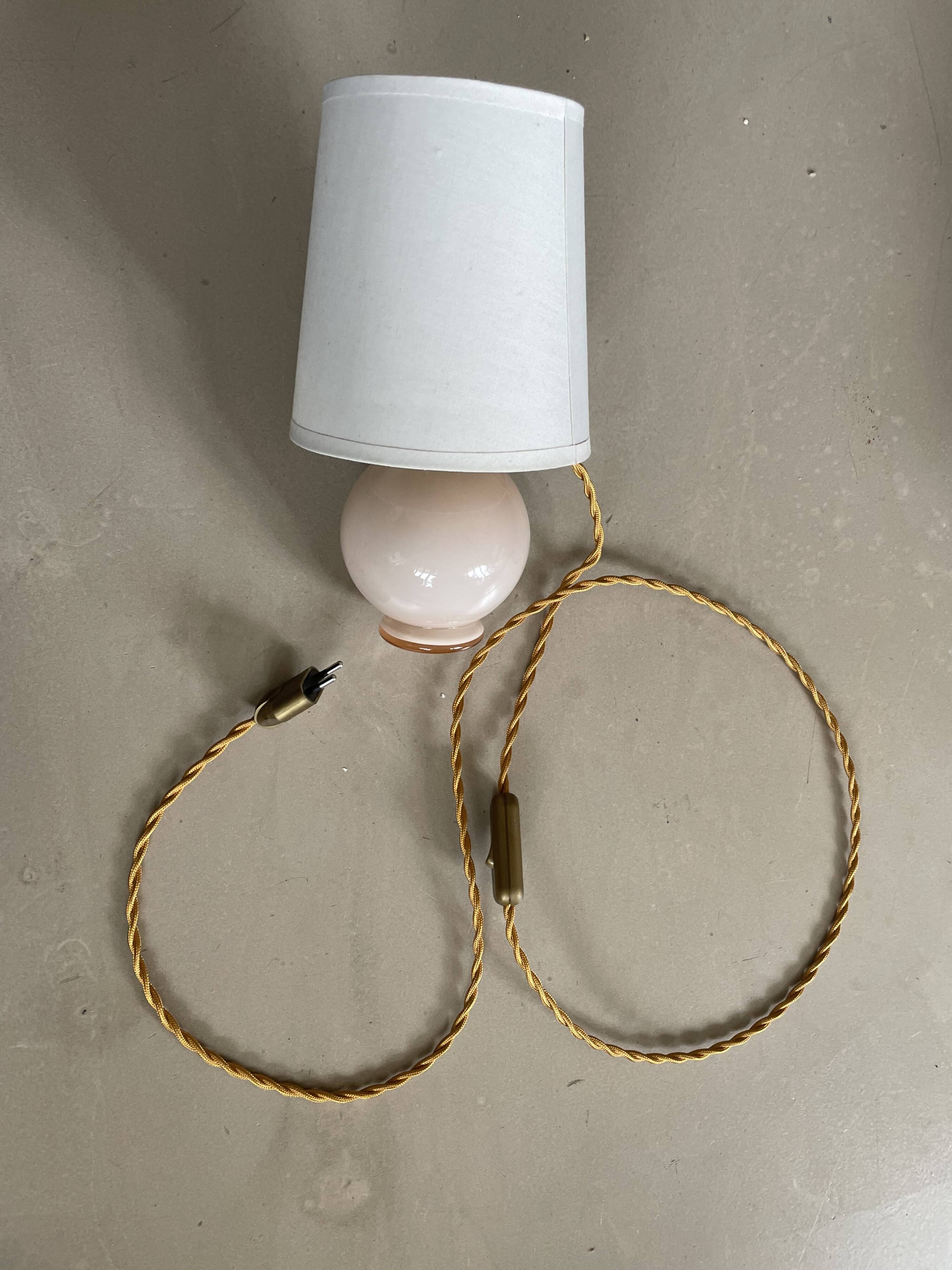 Small old glass table lamp